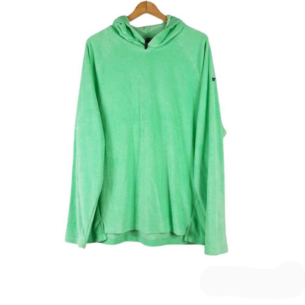 Fabletics The Island Terry Hoodie Green Hooded Long Sleeve Sweatshirt Size Large - Picture 2 of 8